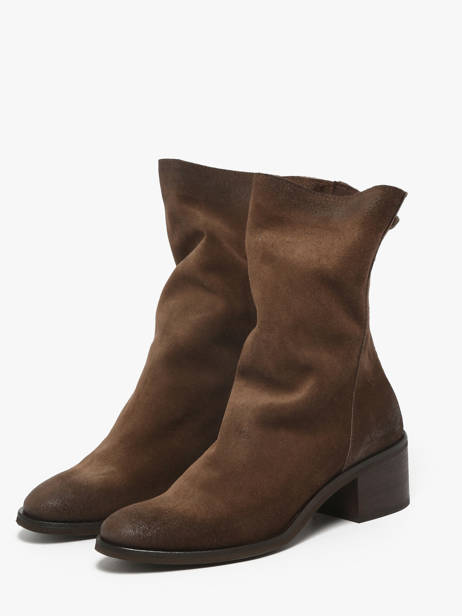 Enkellaarsjes Met Hak Uit Leder Metisse Bruin women TC2177 ander zicht 1